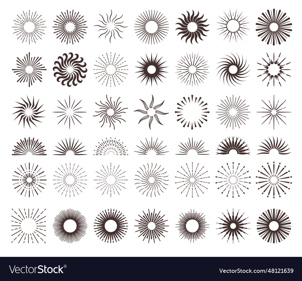 Sunbursts explosion effects sunrise or sunset Vector Image