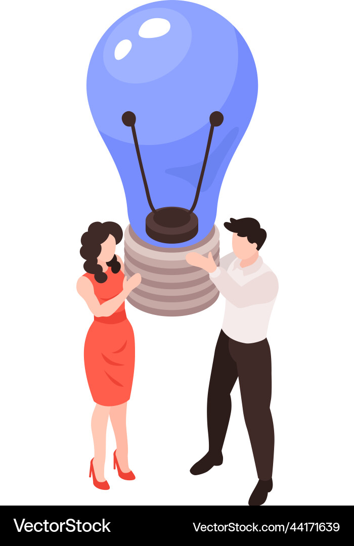 Teamwork isometric concept Royalty Free Vector Image