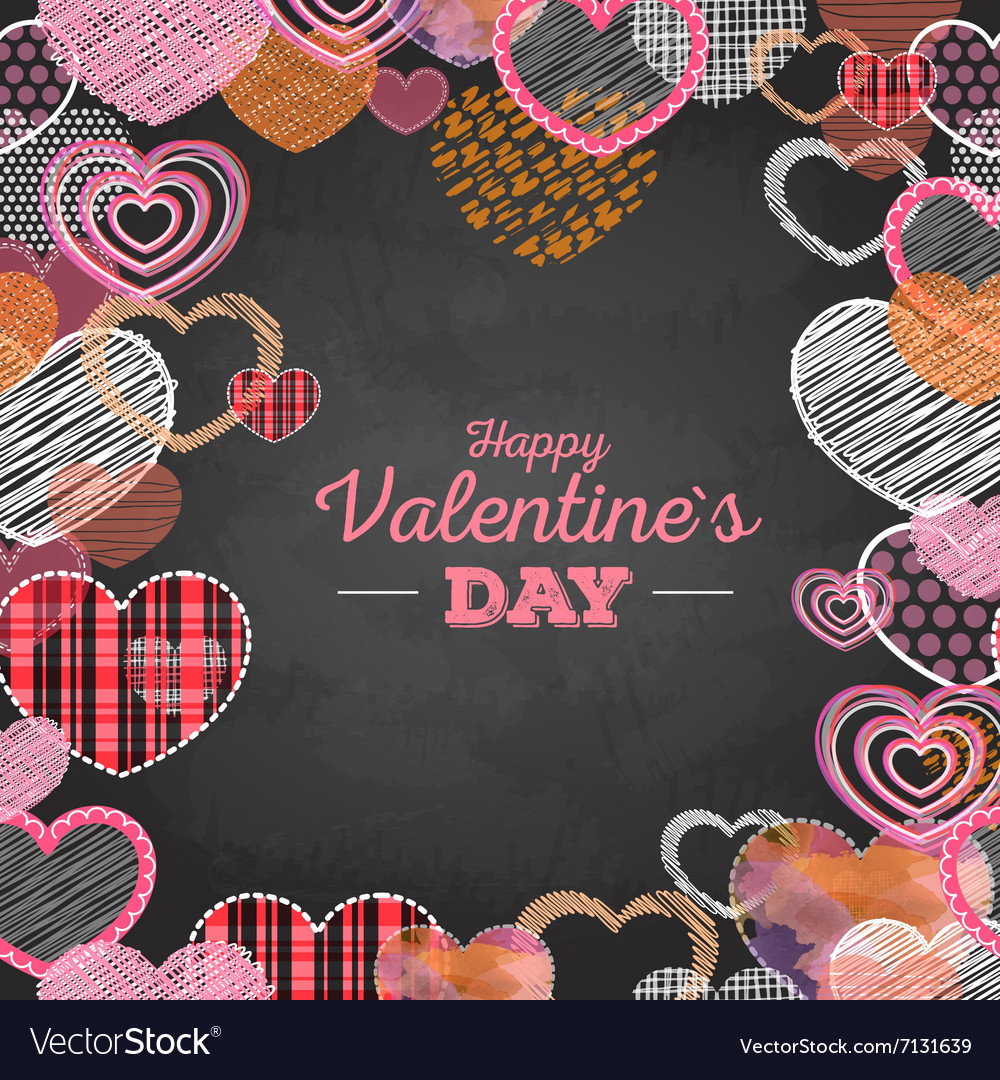 Valentine day card with love hearts Royalty Free Vector