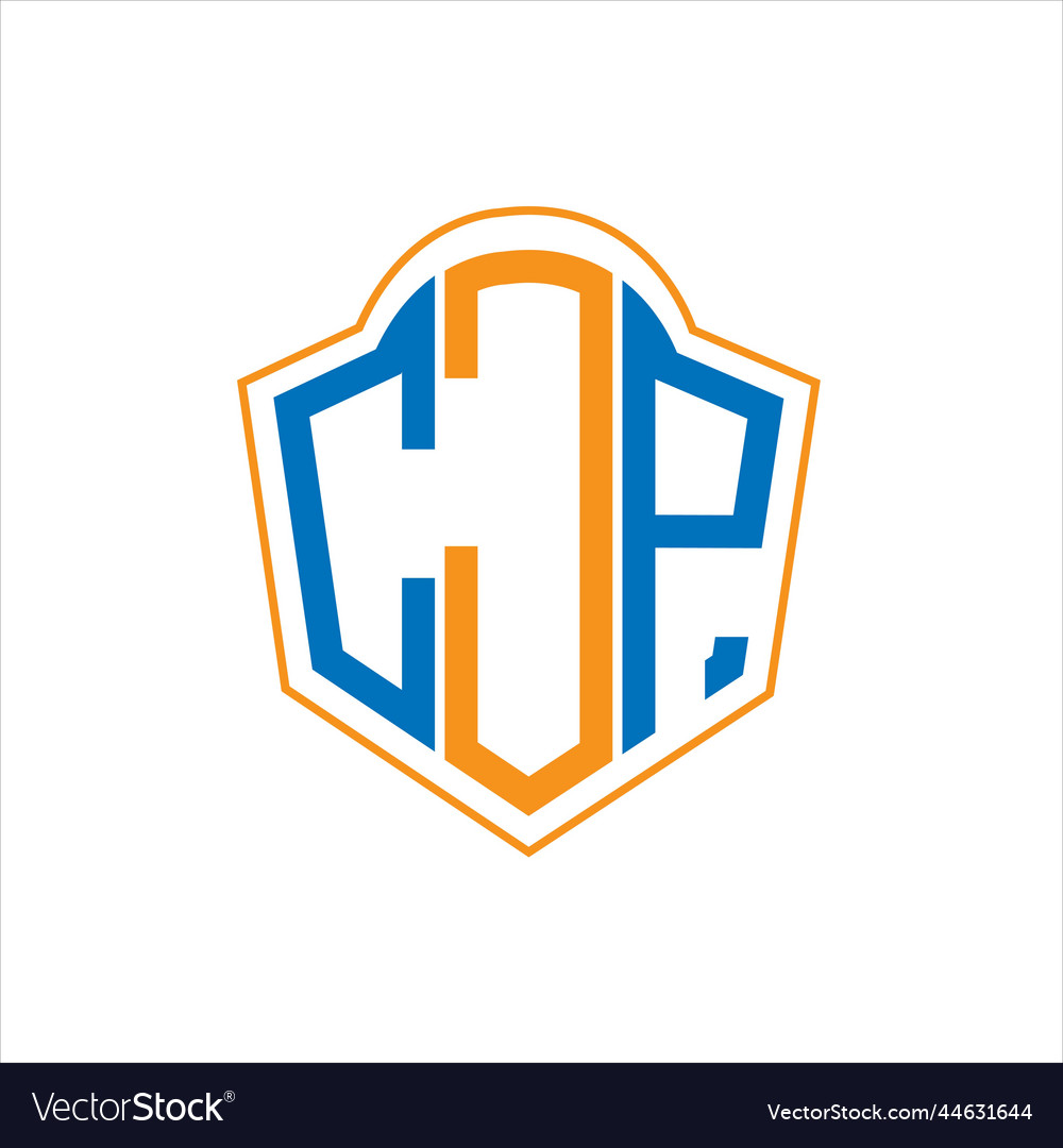 Cjp abstract monogram shield logo design on white Vector Image