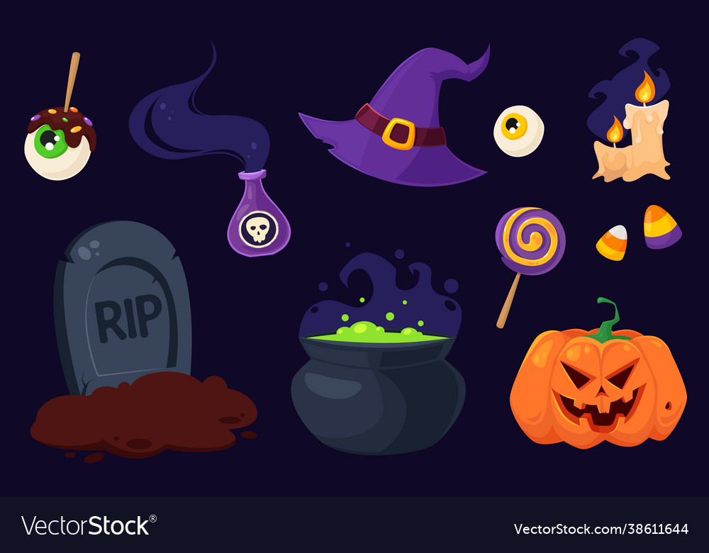 Happy halloween symbols Royalty Free Vector Image