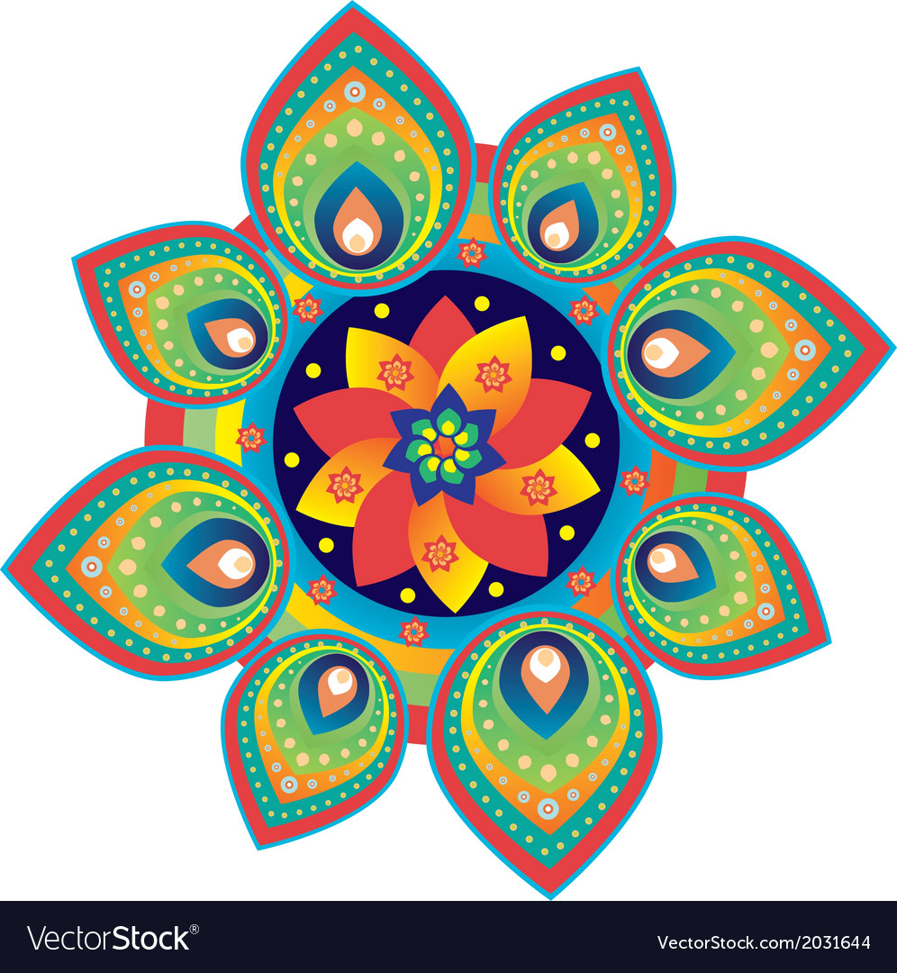 Indian floral decorative design Royalty Free Vector Image