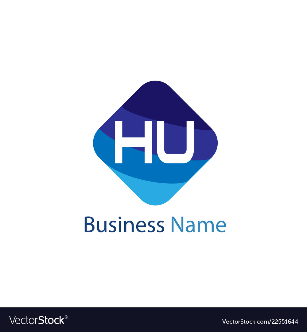 Initial hu letter logo design Royalty Free Vector Image