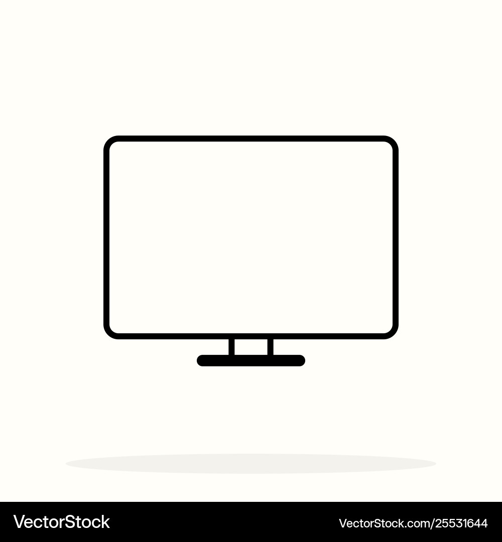 Monitor icon pc desktop computer sign Royalty Free Vector