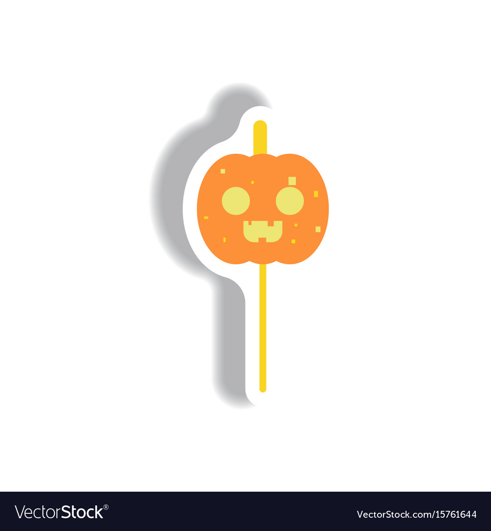 Paper sticker halloween icon Royalty Free Vector Image