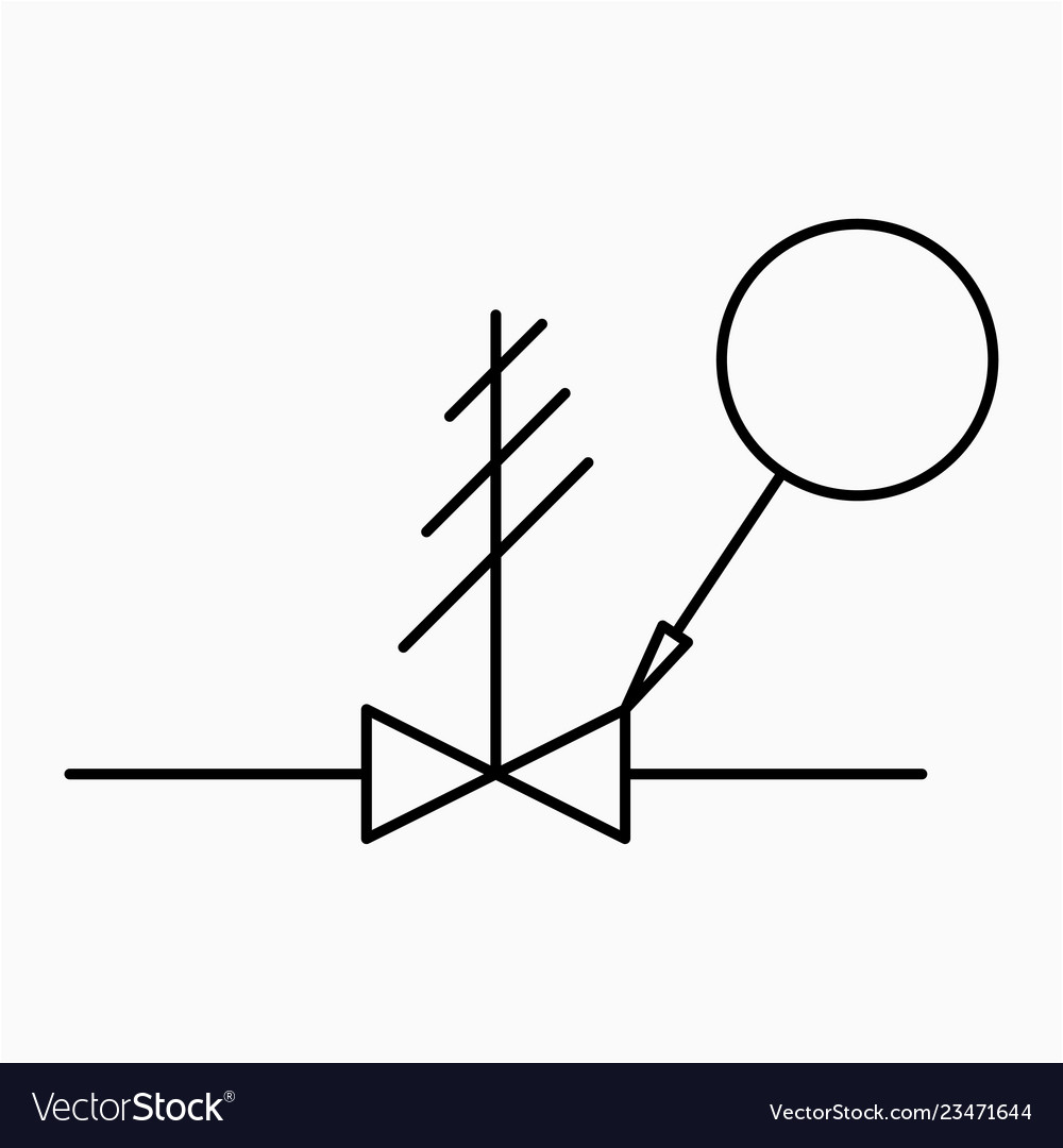 Pressure relief valve symbol icon Royalty Free Vector Image