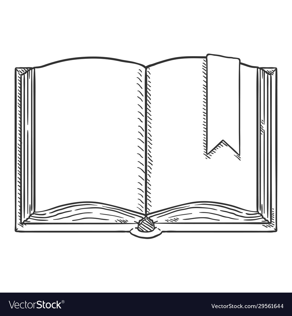 Drawing an open book Royalty Free Vector Image