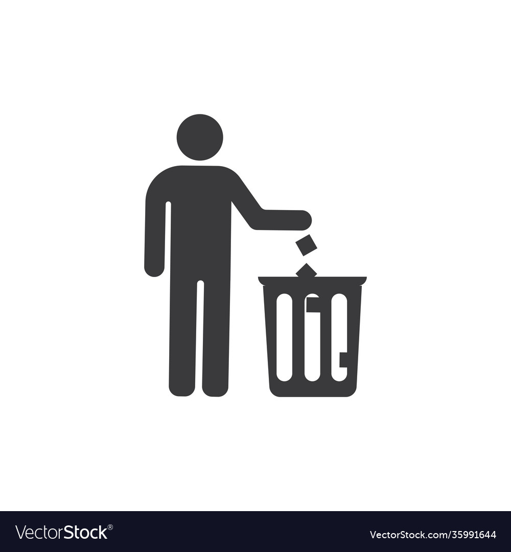 Throw garbage in trash Royalty Free Vector Image