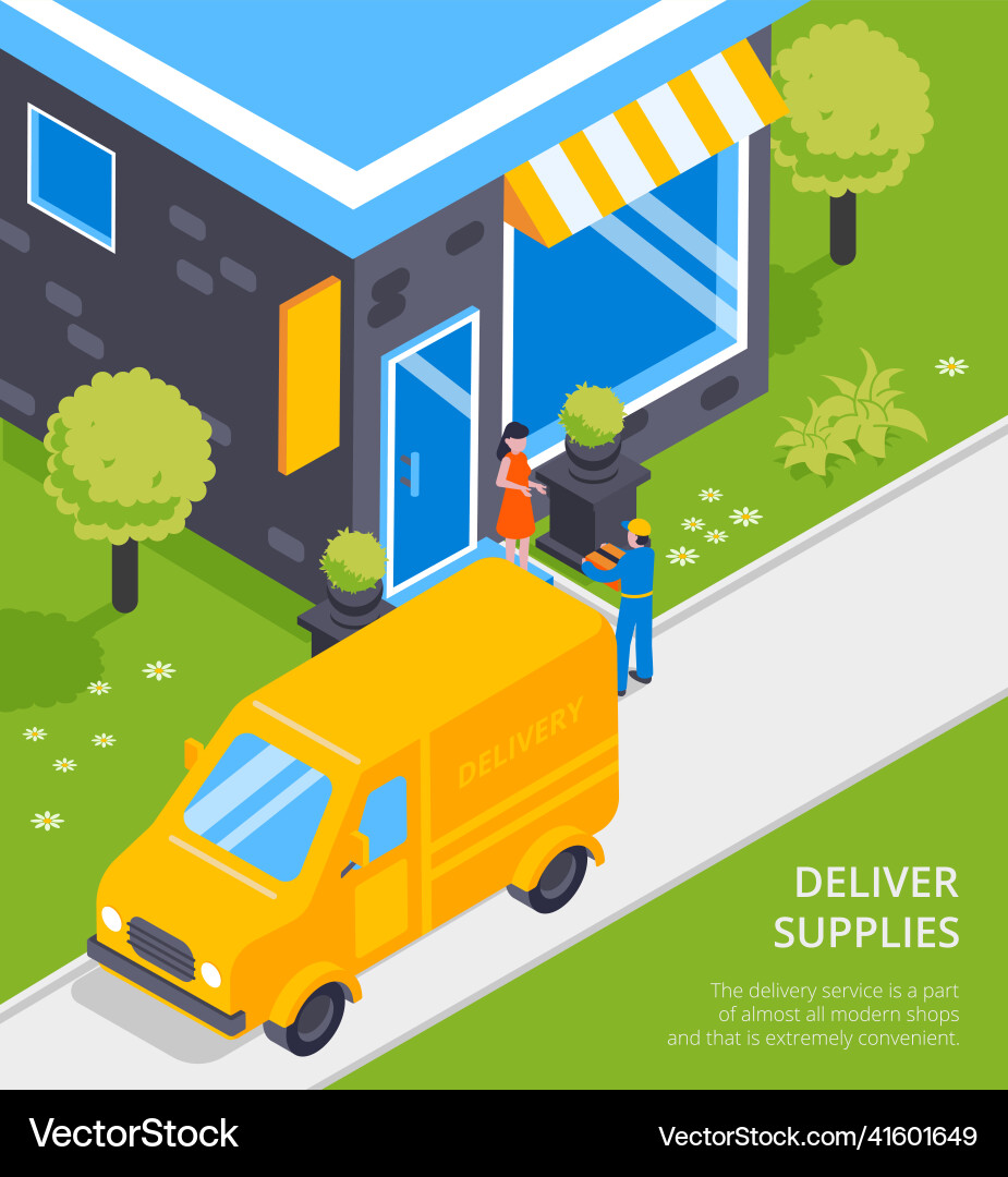 Delivery service isometric composition Royalty Free Vector