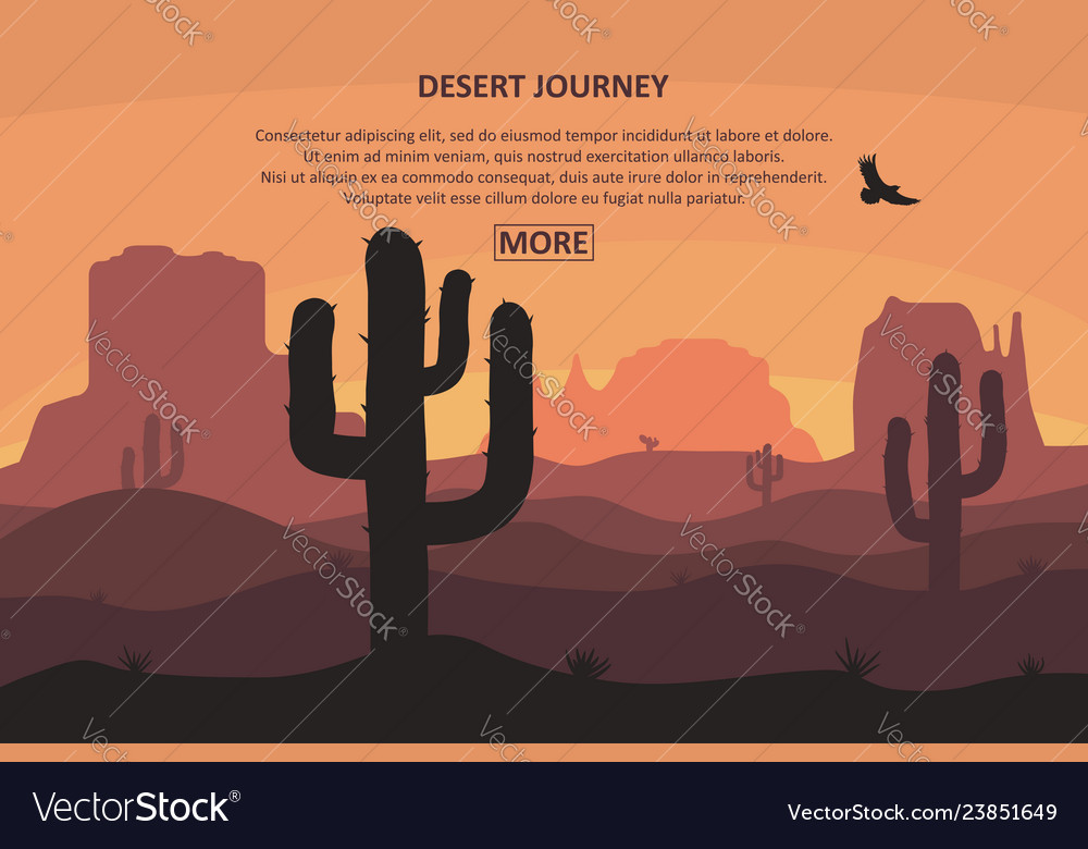 Desert Journey Page Royalty Free Vector Image Vectorstock