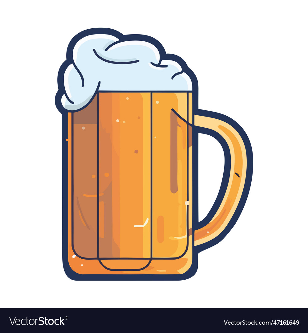 Frothy beer mug symbolizes celebration Royalty Free Vector