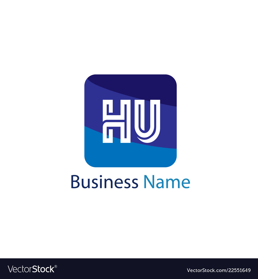 Initial hu letter logo design Royalty Free Vector Image