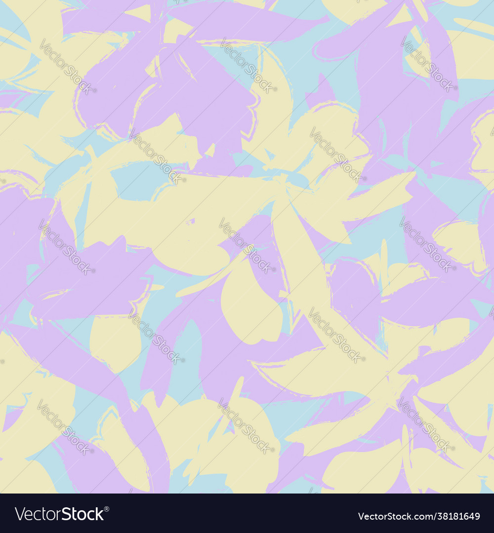 Pastel floral brush strokes seamless pattern Vector Image