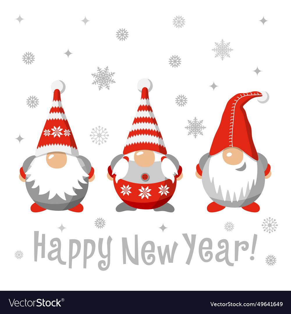 Scandinavian christmas gnomes Royalty Free Vector Image