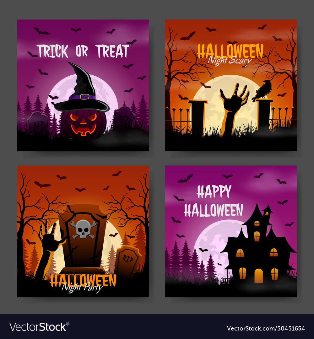 Halloween night scary social media post design