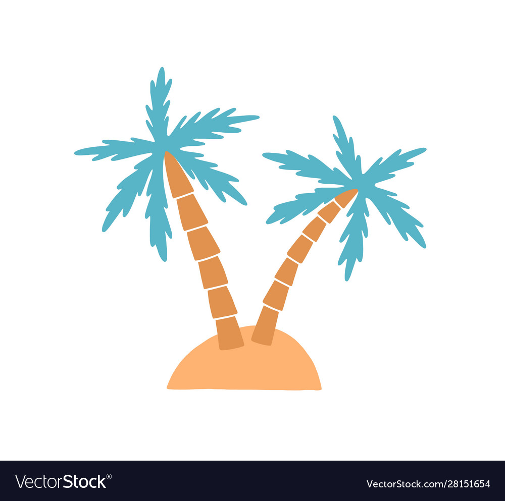 Island palm tree on exotic vector image Island palm tree on exotic
