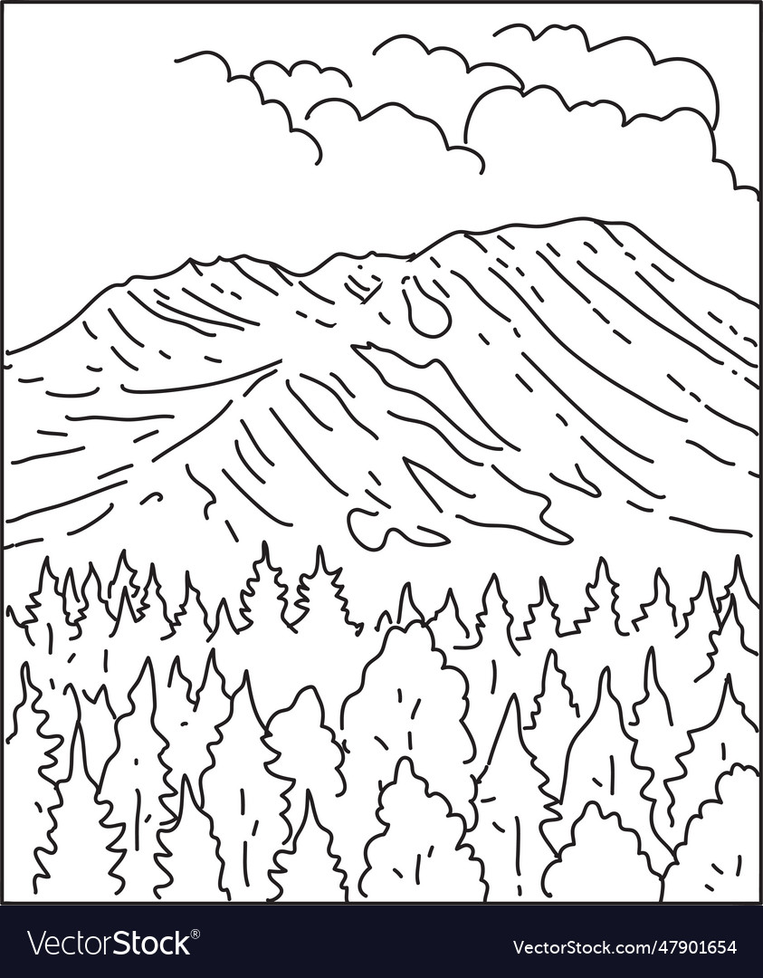 Mount st helens national volcanic monument Vector Image