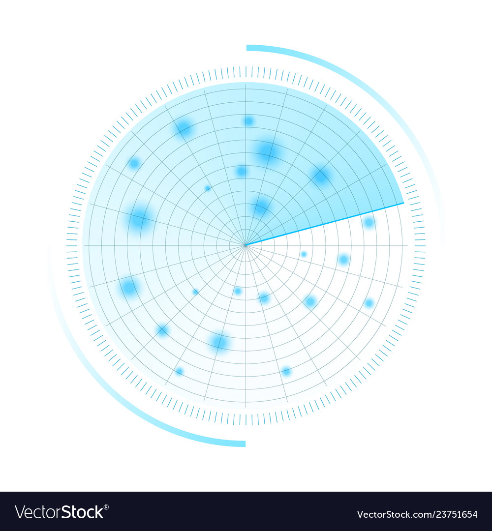 Radar screen sonar search hud Royalty Free Vector Image