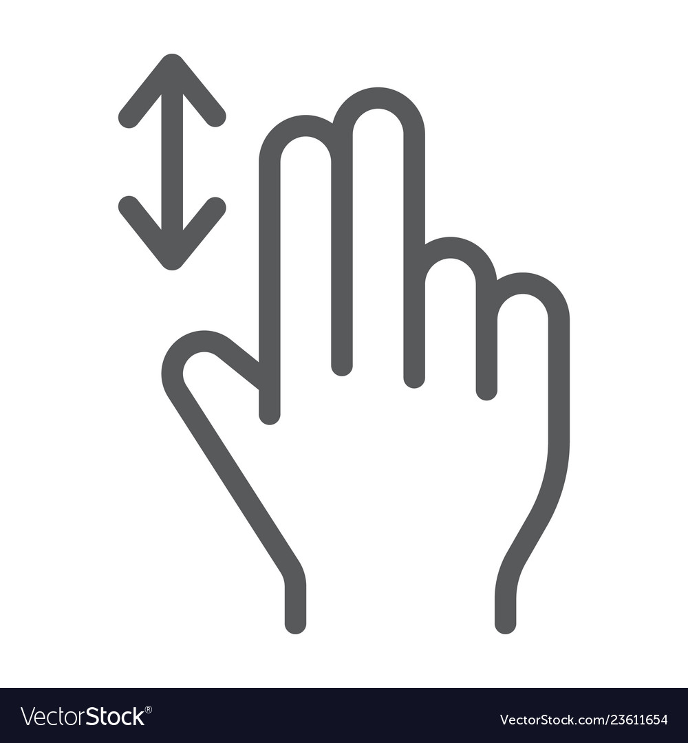Two finger vertical scroll line icon gesture and Vector Image