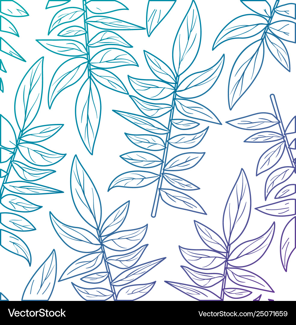 Branch with leafs ecology pattern Royalty Free Vector Image