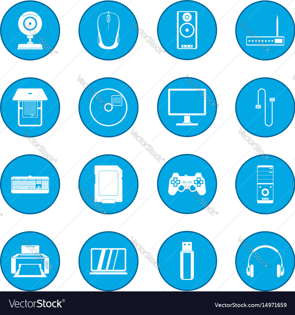 Computer icon blue Royalty Free Vector Image - VectorStock