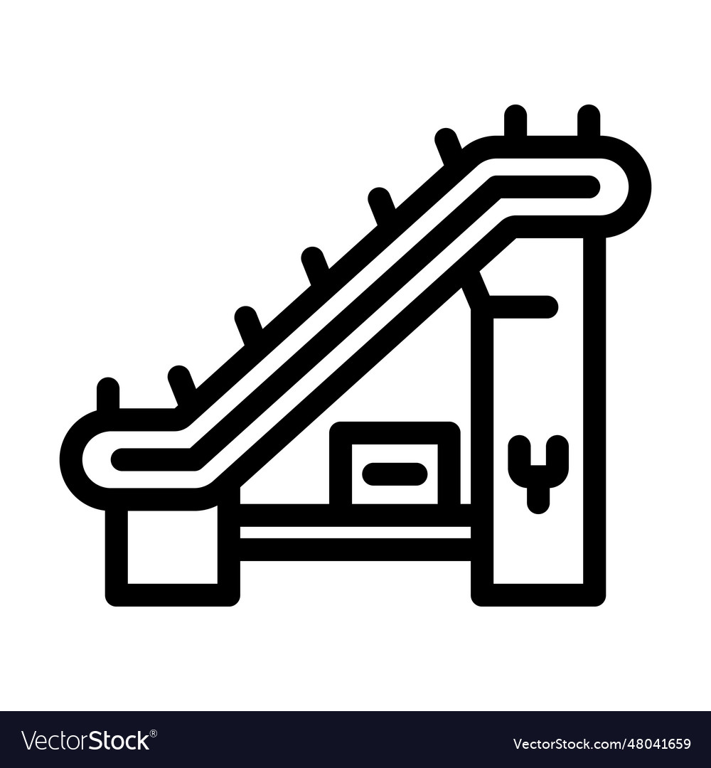 Conveyor belt manufacturing engineer line icon Vector Image