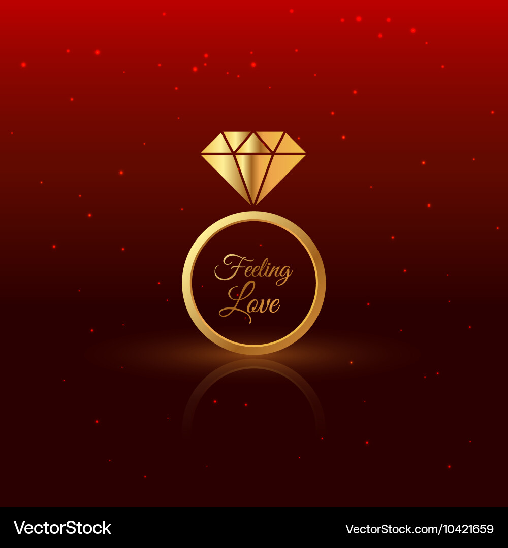 Golden diamond ring Royalty Free Vector Image - VectorStock