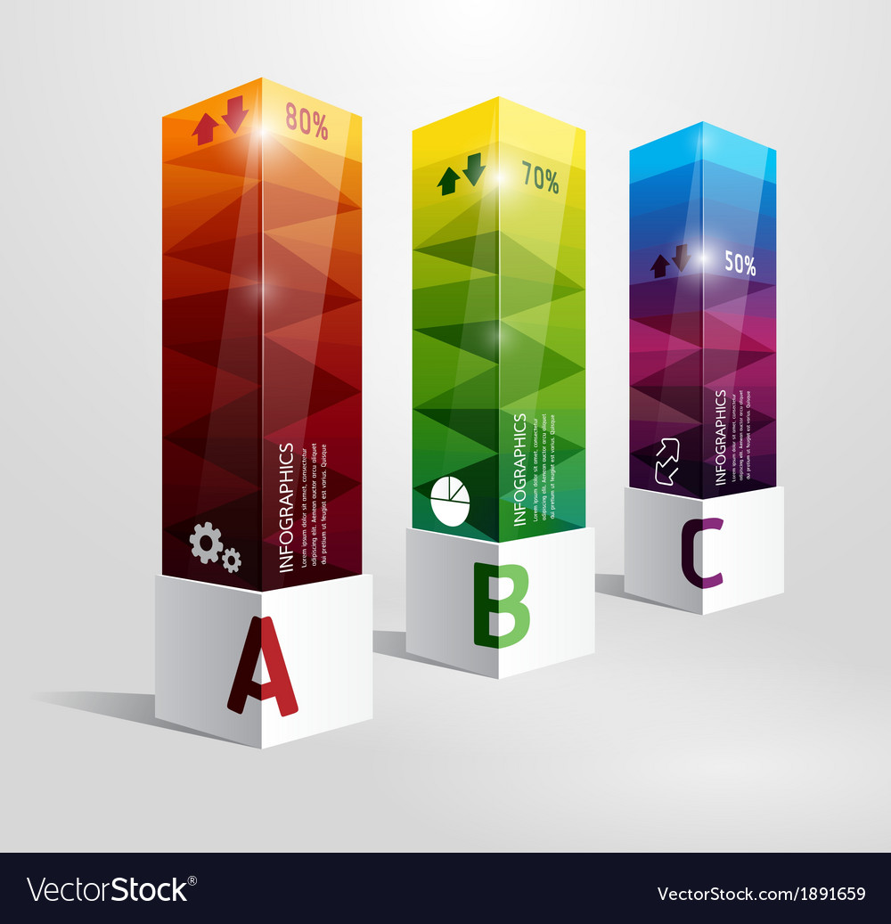 Infographic template modern box design