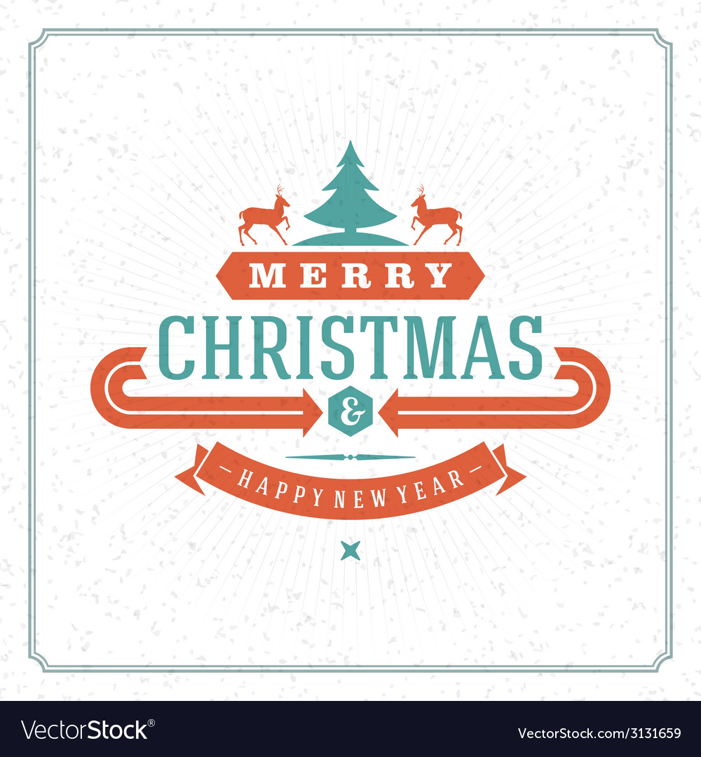 Merry Christmas Holidays Wish Greeting Card Vector Image