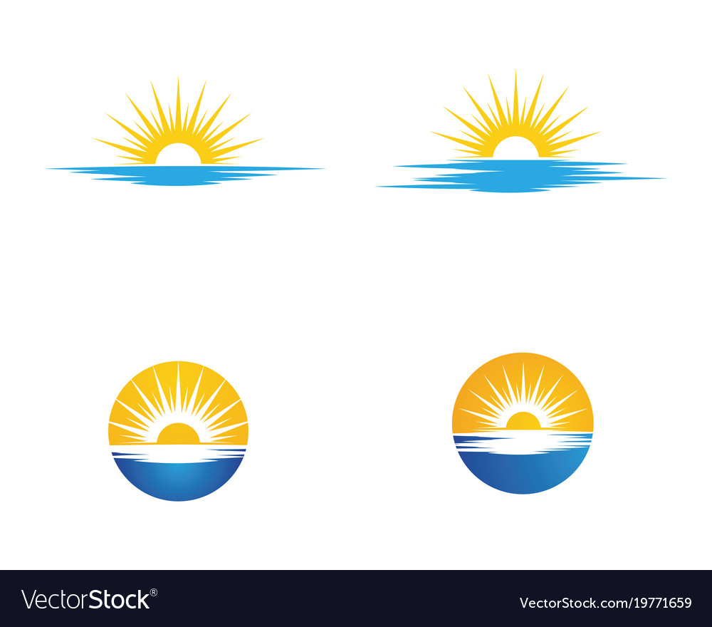 Sun icon logo template Royalty Free Vector Image