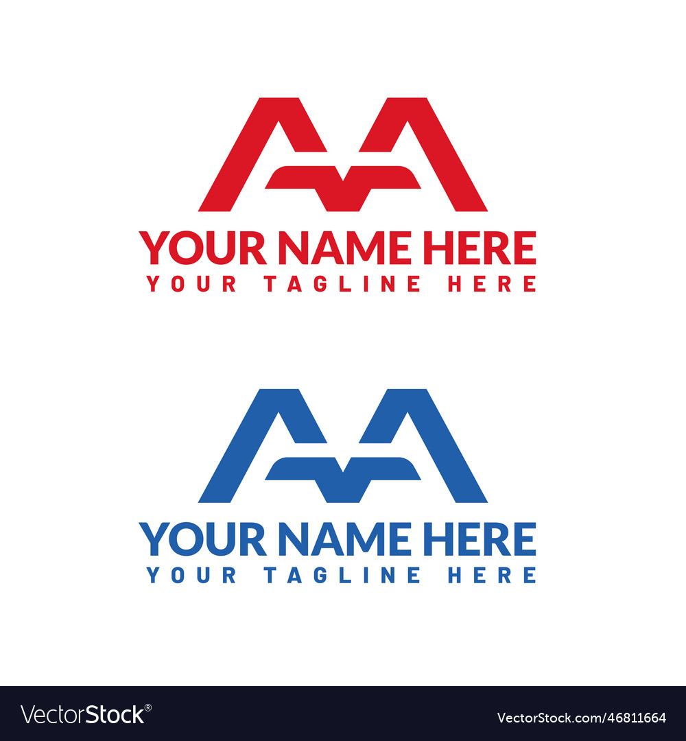 Aa letter logo or text logo and word logo Vector Image