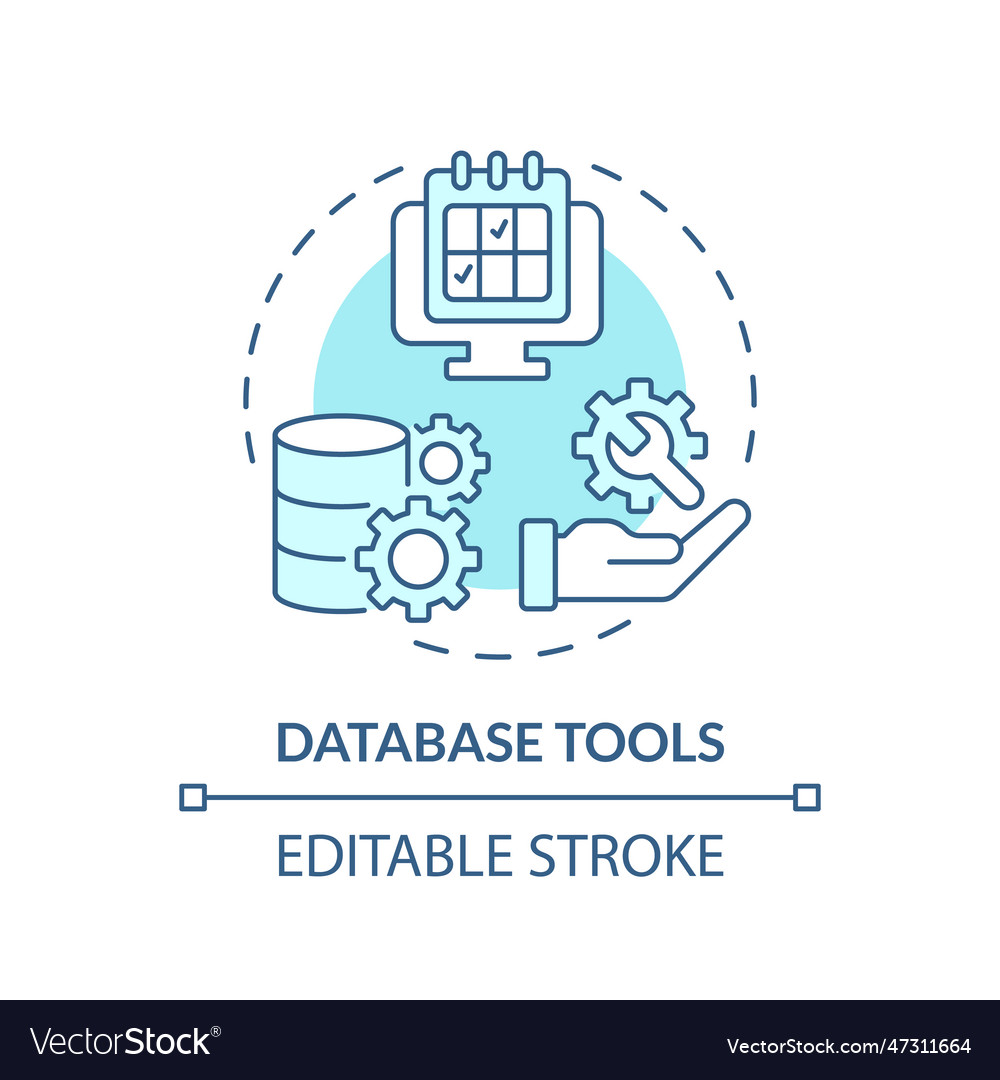 Database tools turquoise concept icon Royalty Free Vector