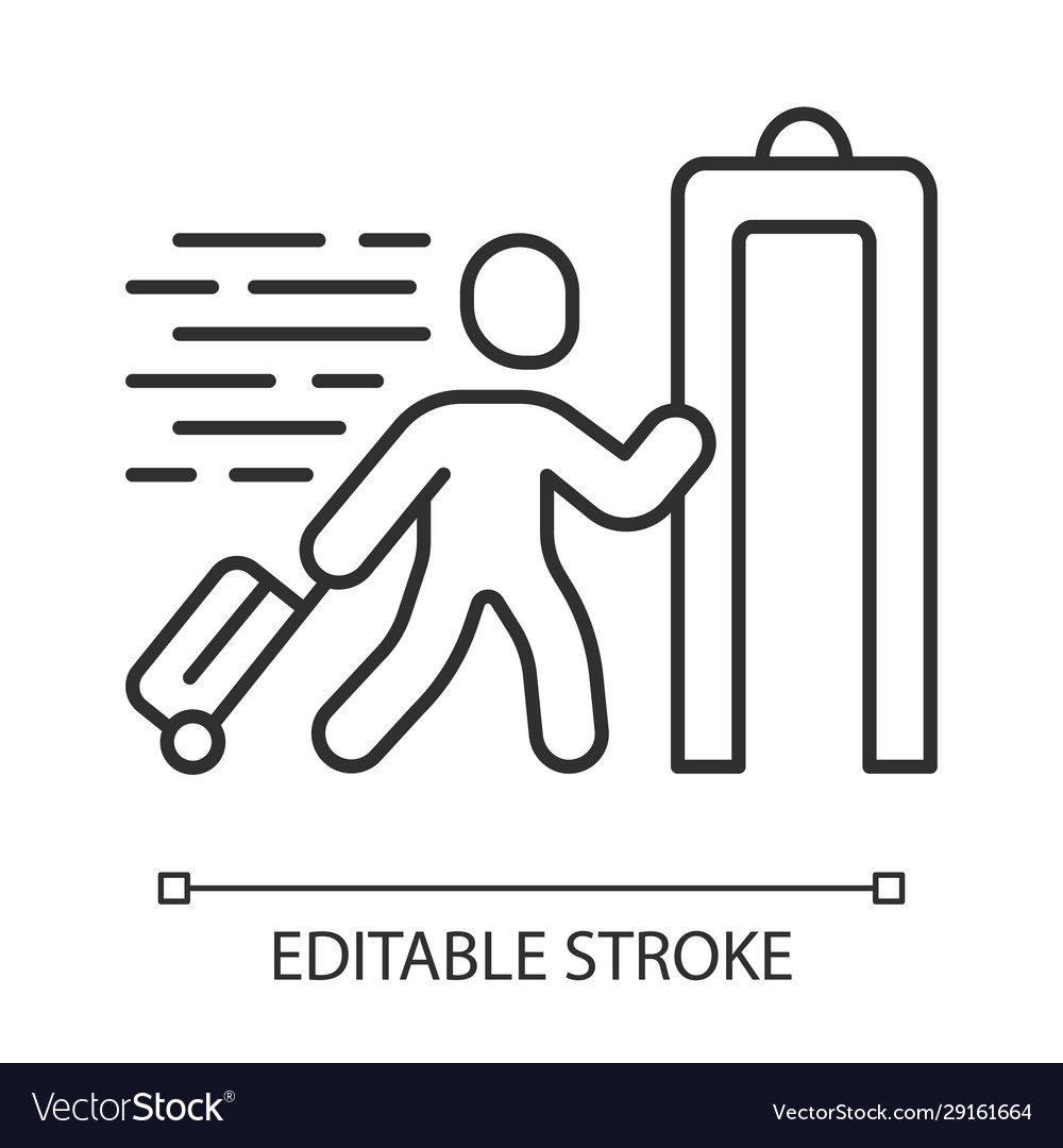 Express entry linear icon passenger passing x-ray Vector Image