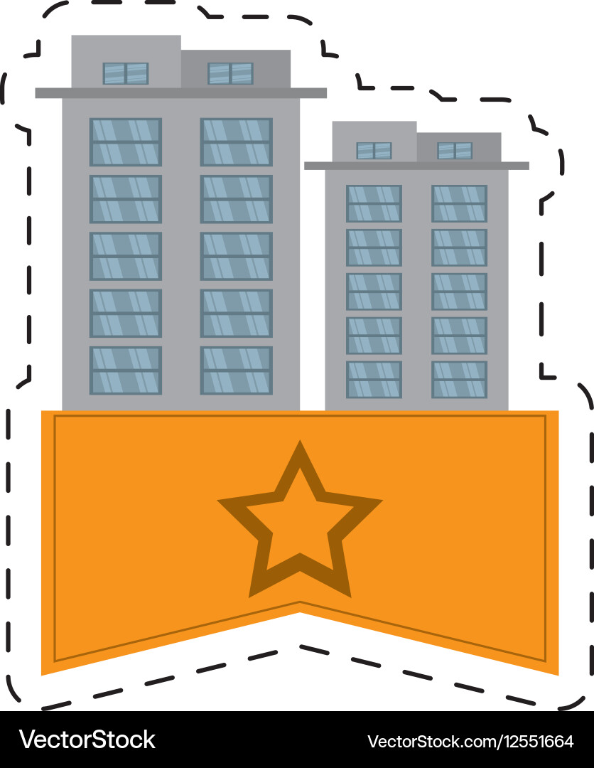 Real Estate Building Construction Star Banner Cut Vector Image