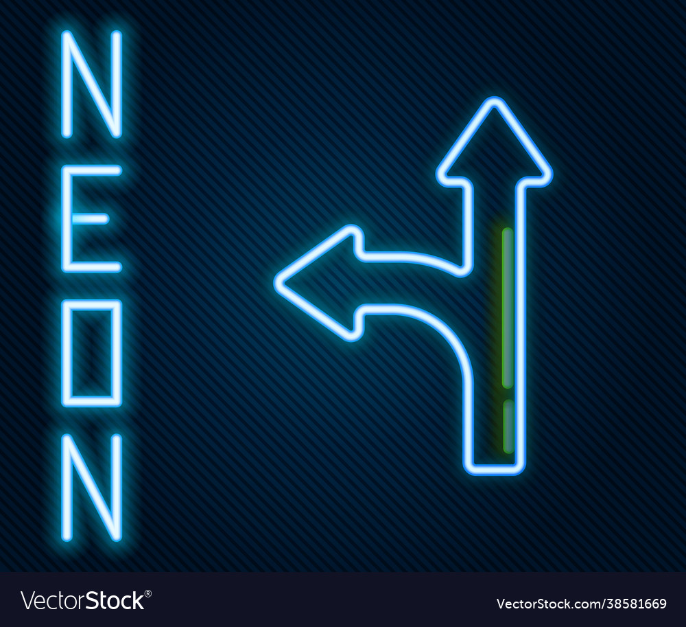 Glowing neon line road traffic sign signpost icon Vector Image