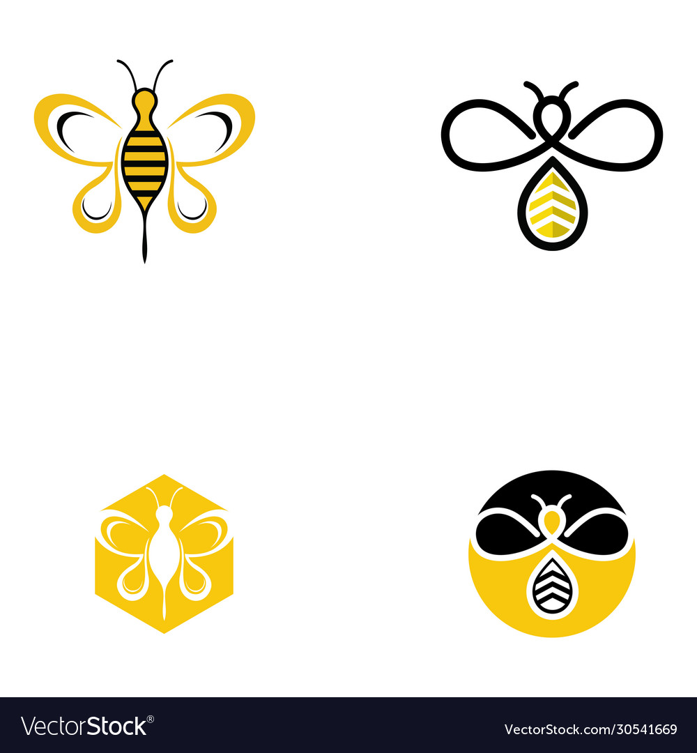 Nature bee honey logo Royalty Free Vector Image