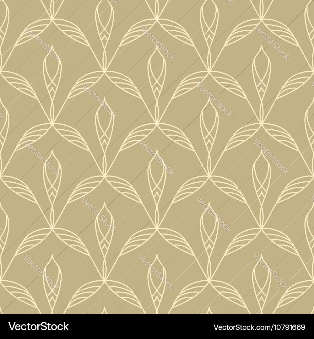 Repeating floral linear seamless pattern Vector Image