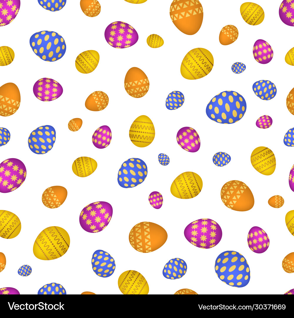 Seamless pattern with colorful easter eggs Vector Image