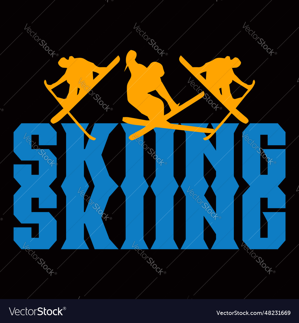 Skiing t-shirt design Royalty Free Vector Image