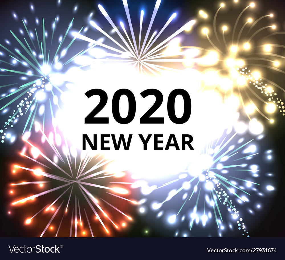 2020 fireworks Royalty Free Vector Image - VectorStock