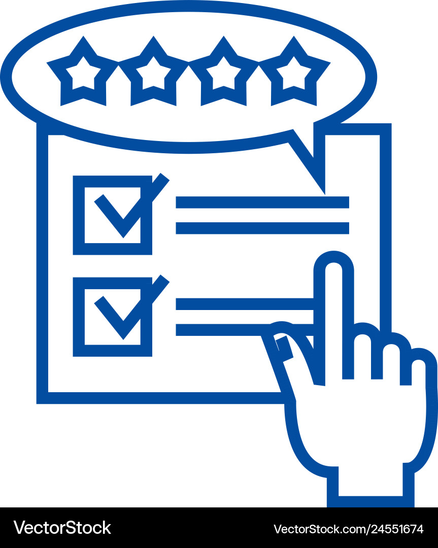 Feedback review rating line icon concept Vector Image
