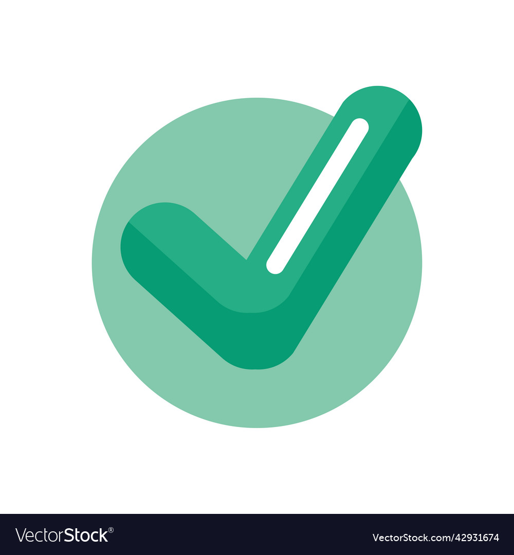 Green check symbol Royalty Free Vector Image - VectorStock