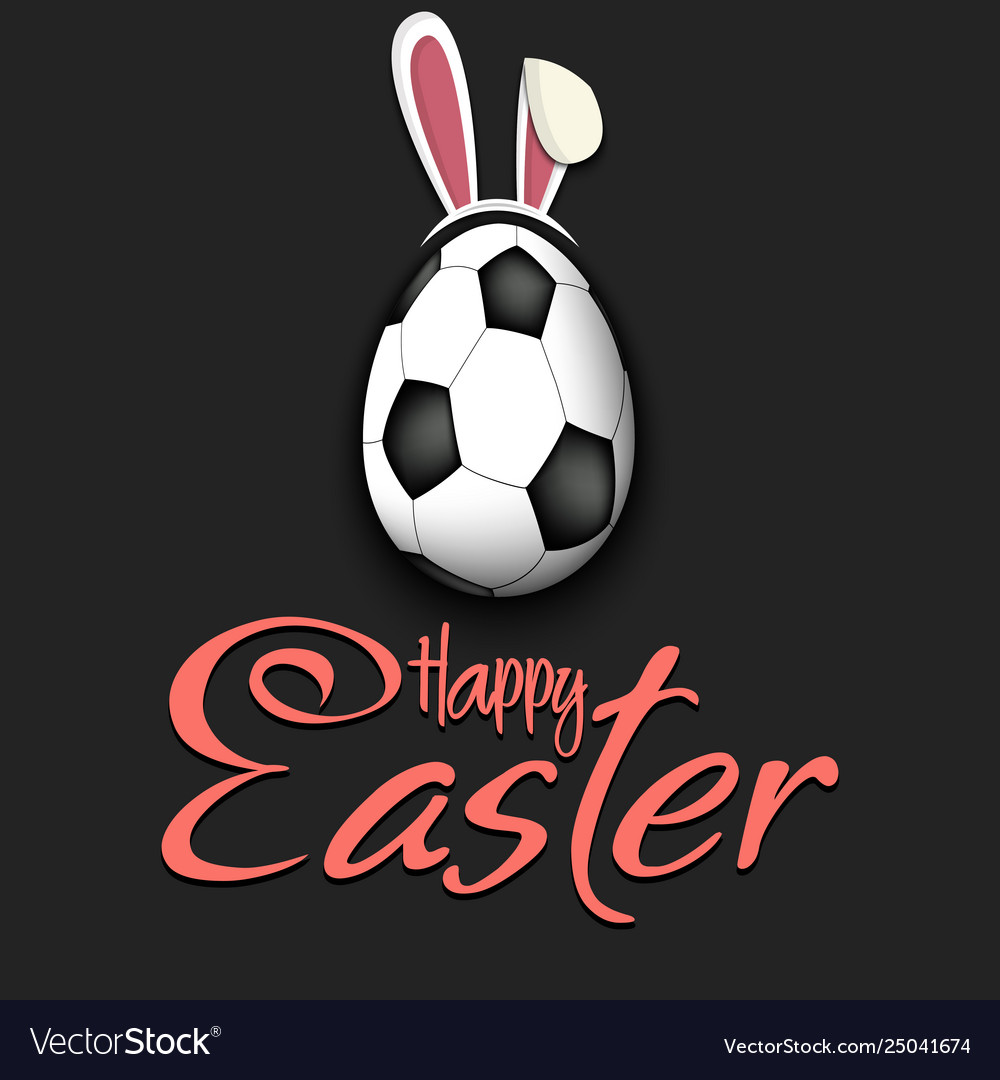 Happy easter soccer ball in form a egg Royalty Free Vector