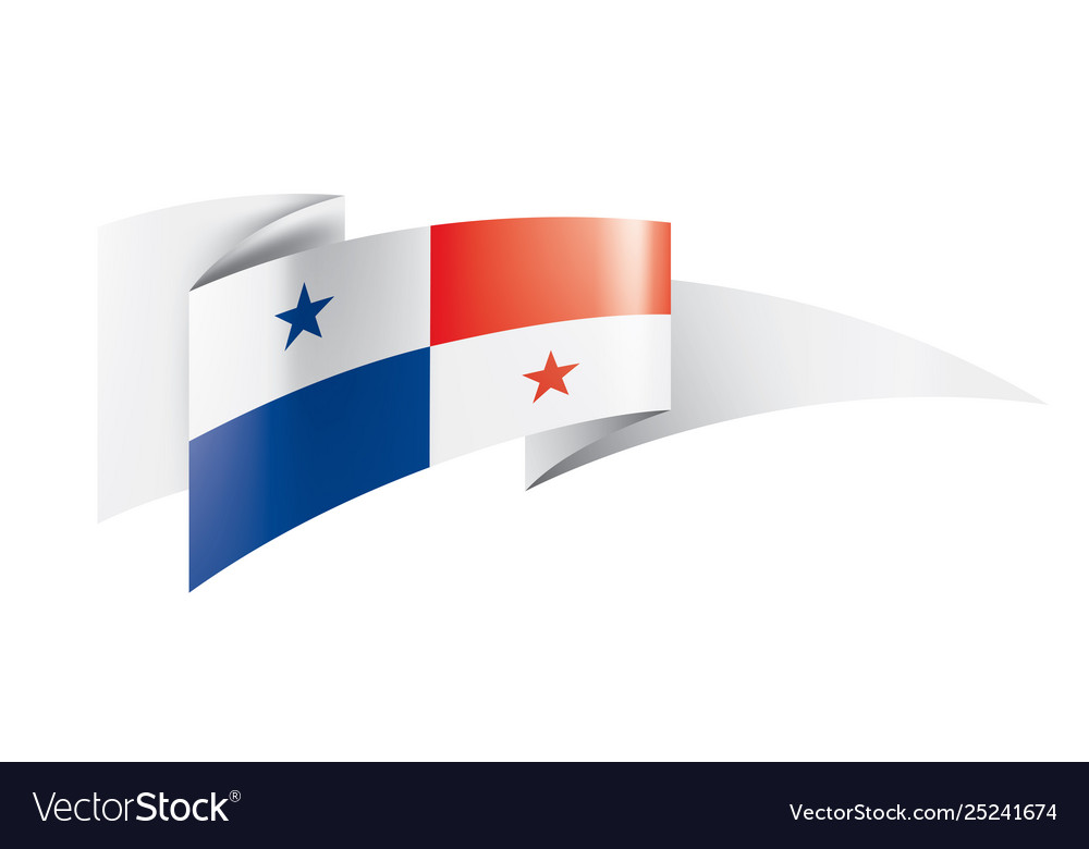 Panama flag on a white Royalty Free Vector Image