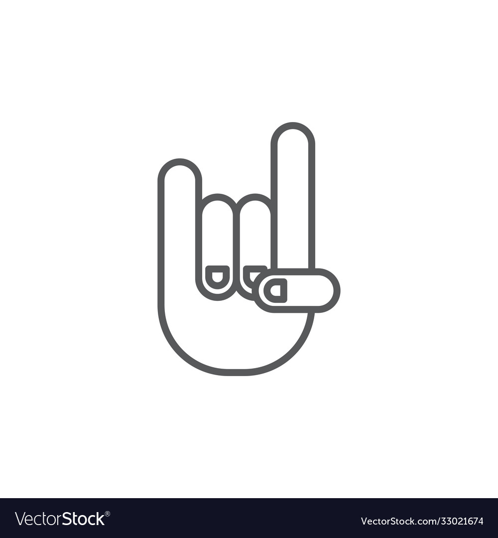 Rock and roll hand icon symbol isolated on white Vector Image