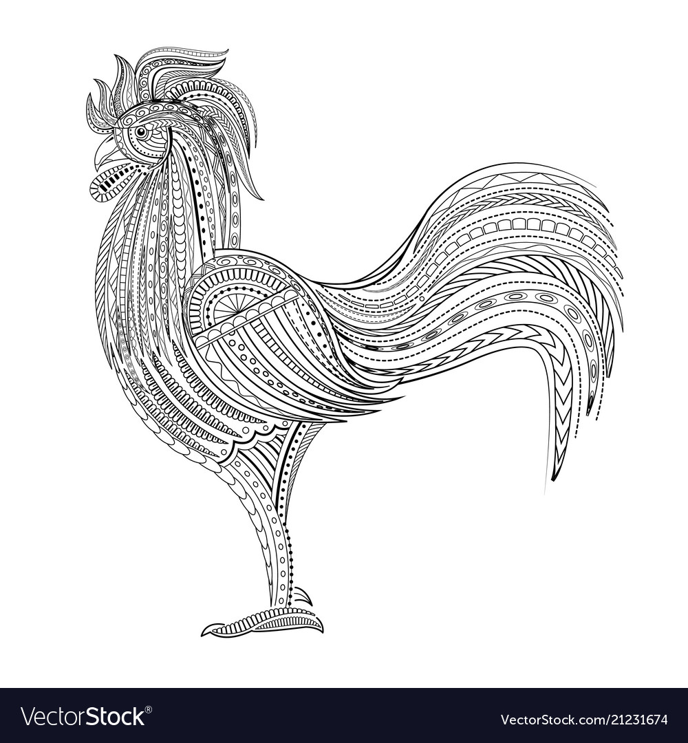 Rooster chicken domestic farmer bird vector image Rooster chicken domestic farmer bird