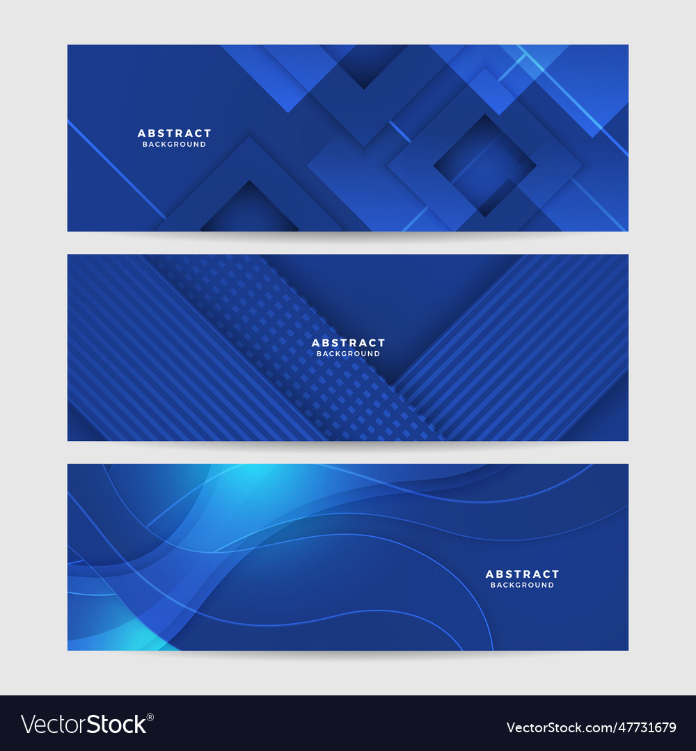 Blue abstract long banner minimal background Vector Image