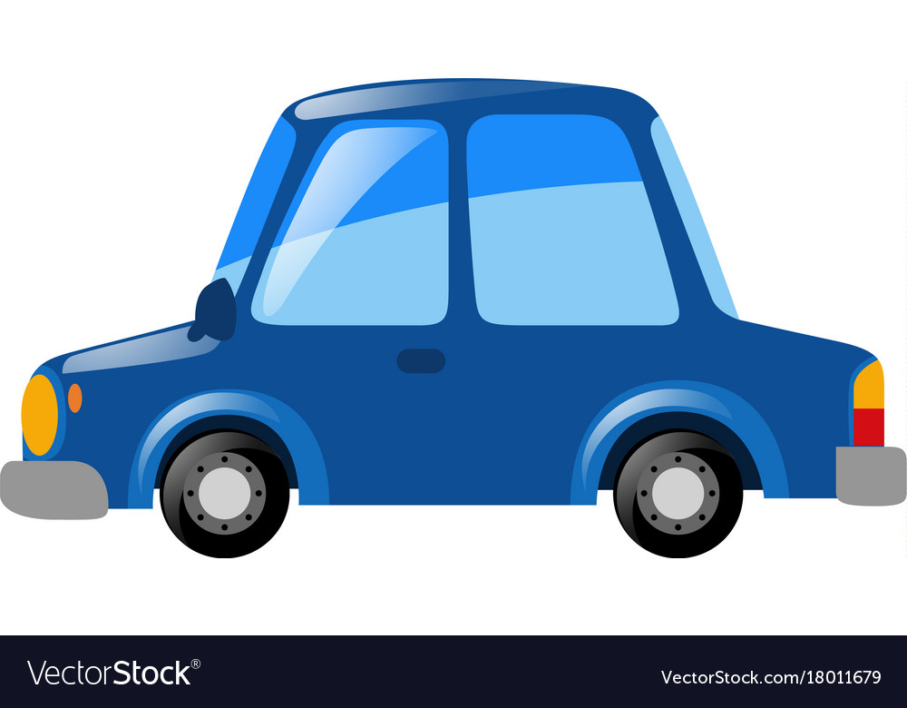 Blue car on white background Royalty Free Vector Image