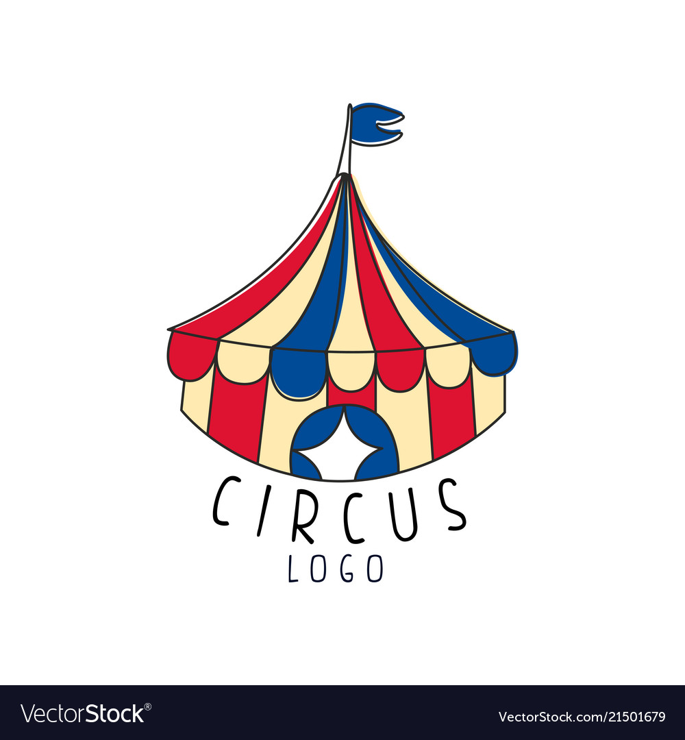 Circus logo emblem with marquee for amusement Vector Image