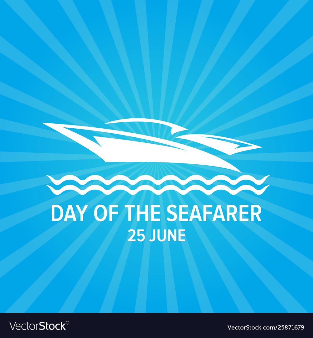 Day seafarer 25 june silhouette Royalty Free Vector Image